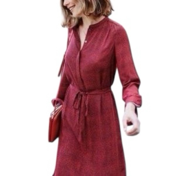 Boden Women’s Red Polka Dots Long Sleeve A-Line Shift Dress Size 14L - Picture 2 of 10